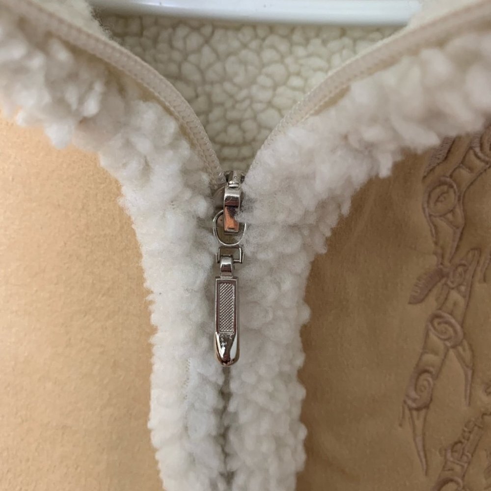 Vintage Sherpa Lined Vest Cabin Core Rustic Western Cozy Layer Large Canada - Picture 6 of 11